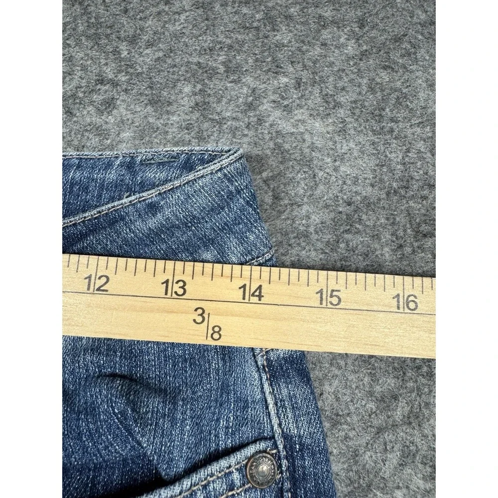 Clash Jeans womens 3 Distressed Blue Bootcut Embroidered‎ Western Boho Y2K